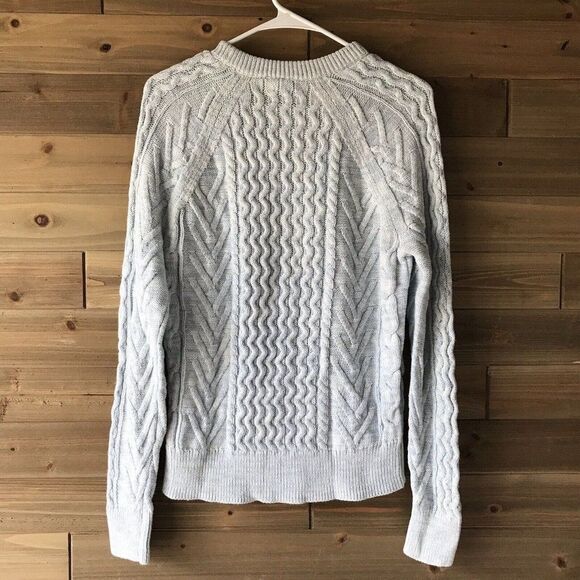 GAP for Good Womens Cable Knit Light Blue Pullover 100% Cotton Sweater Sz Small - Picture 4 of 8